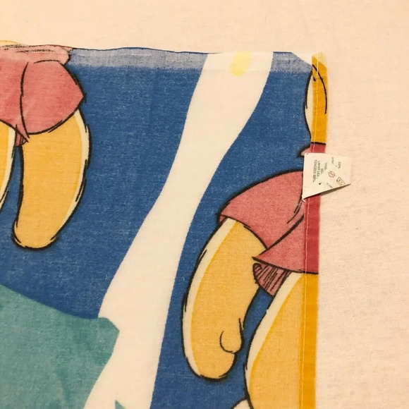 Vtg 90s Disney Winnie the Pooh Double Size Flat  Sheet 95x75 Piglet - Picture 13 of 16